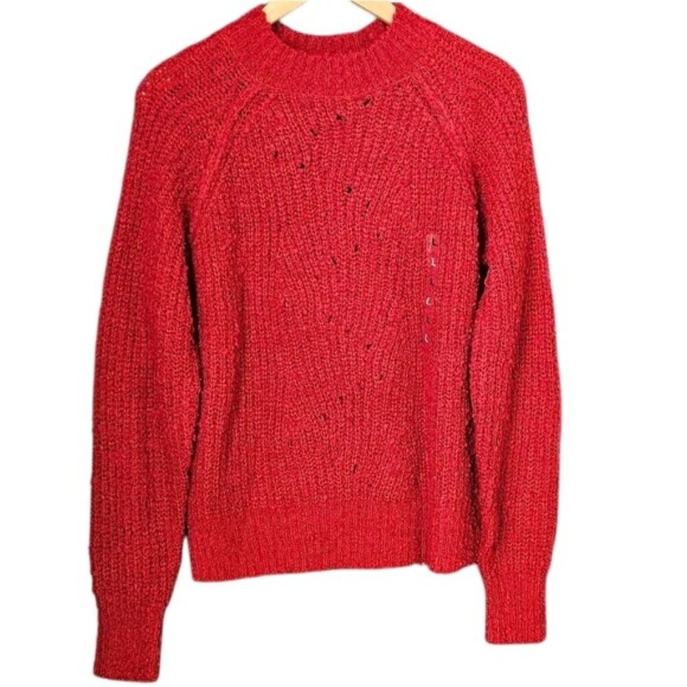 Wonderly Womens Red Textured Knit Sweater Size L